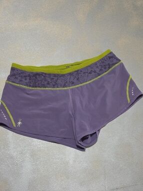 Smartwool Purple Athletic Shorts with Lime Trim
